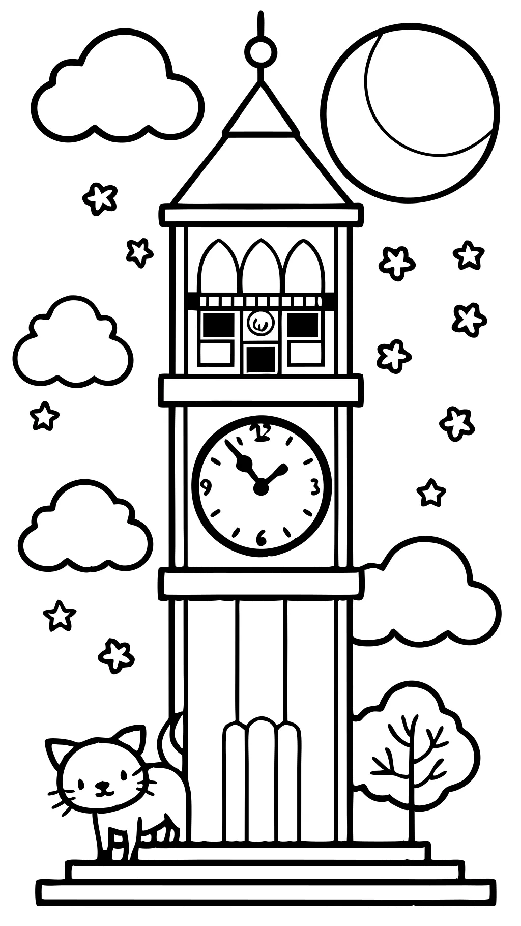 hickory dickory dock coloring page